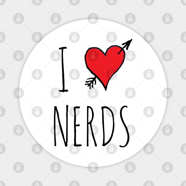 I Love Nerds Magnet by wanungara